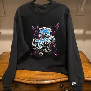 Nike Black Sweatshirt with Blue and Purple Graphic